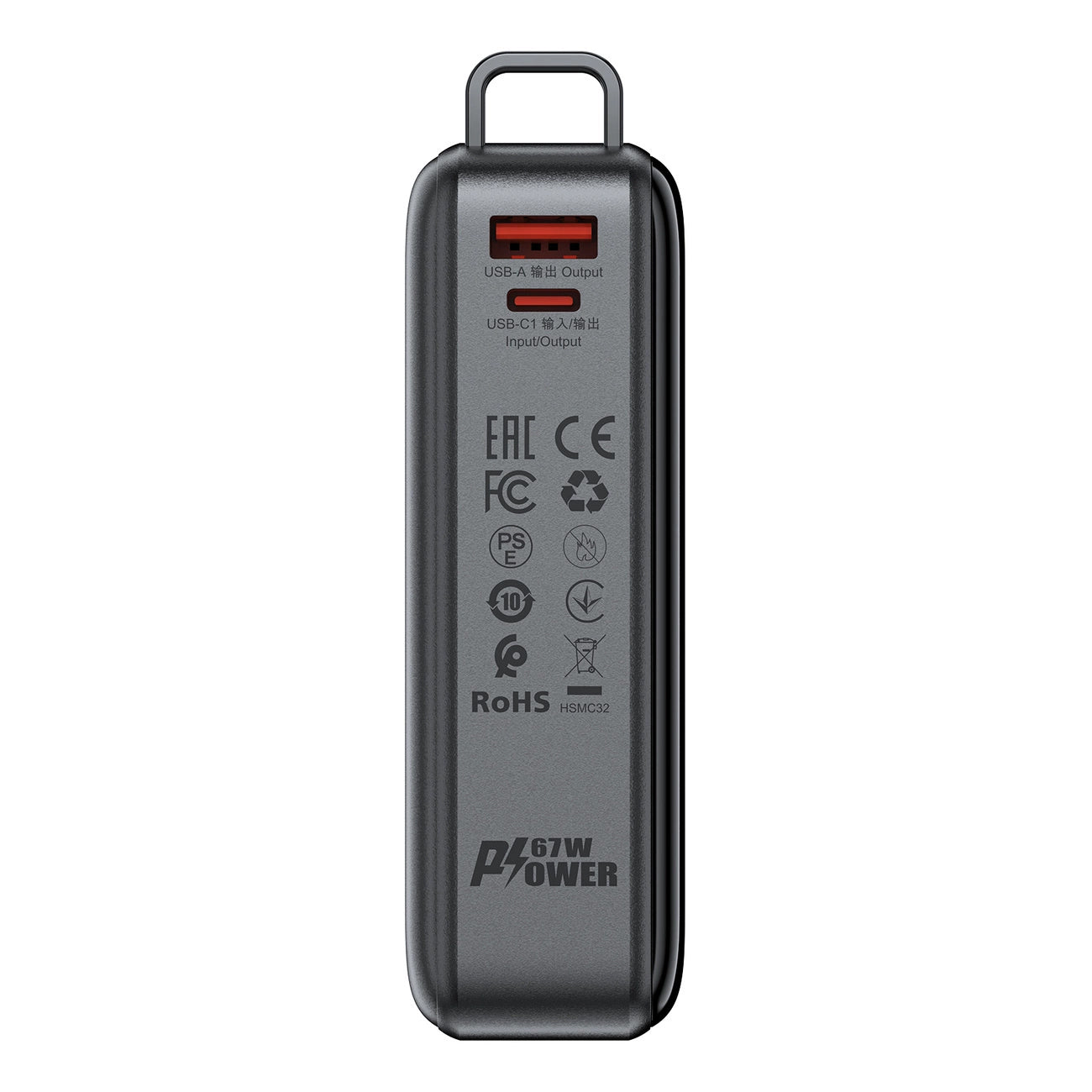 Batería Externa Acefast M4, 20000mAh, 67W, PD, 1 x USB-A - 2 x USB-C, Negra