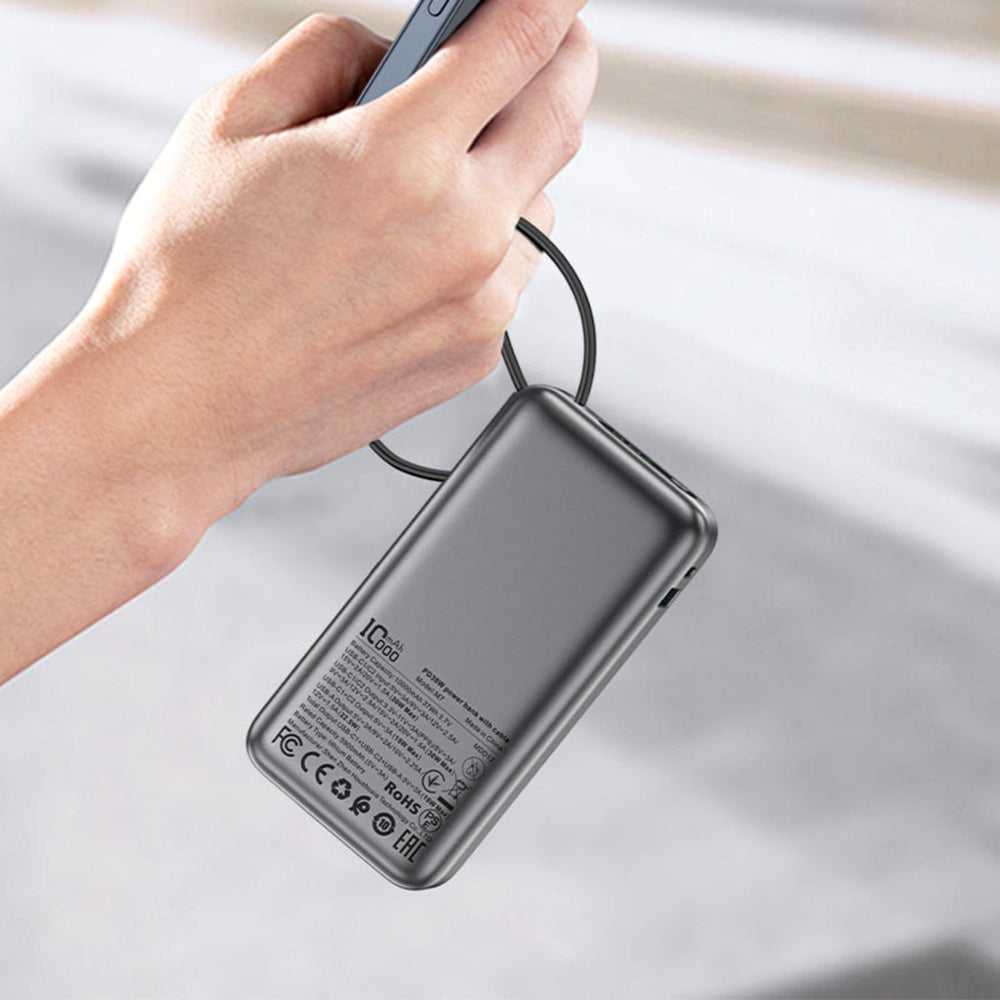 Batería Externa Acefast M7, 10000mAh, 30W, QC + PD, 1 x USB-A - 2 x USB-C, Negra