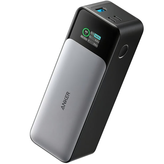 Batería externa Anker 737, 24000mAh, 140W, QC + PD, 1 x USB-A - 2 x USB-C, Negro A1289011