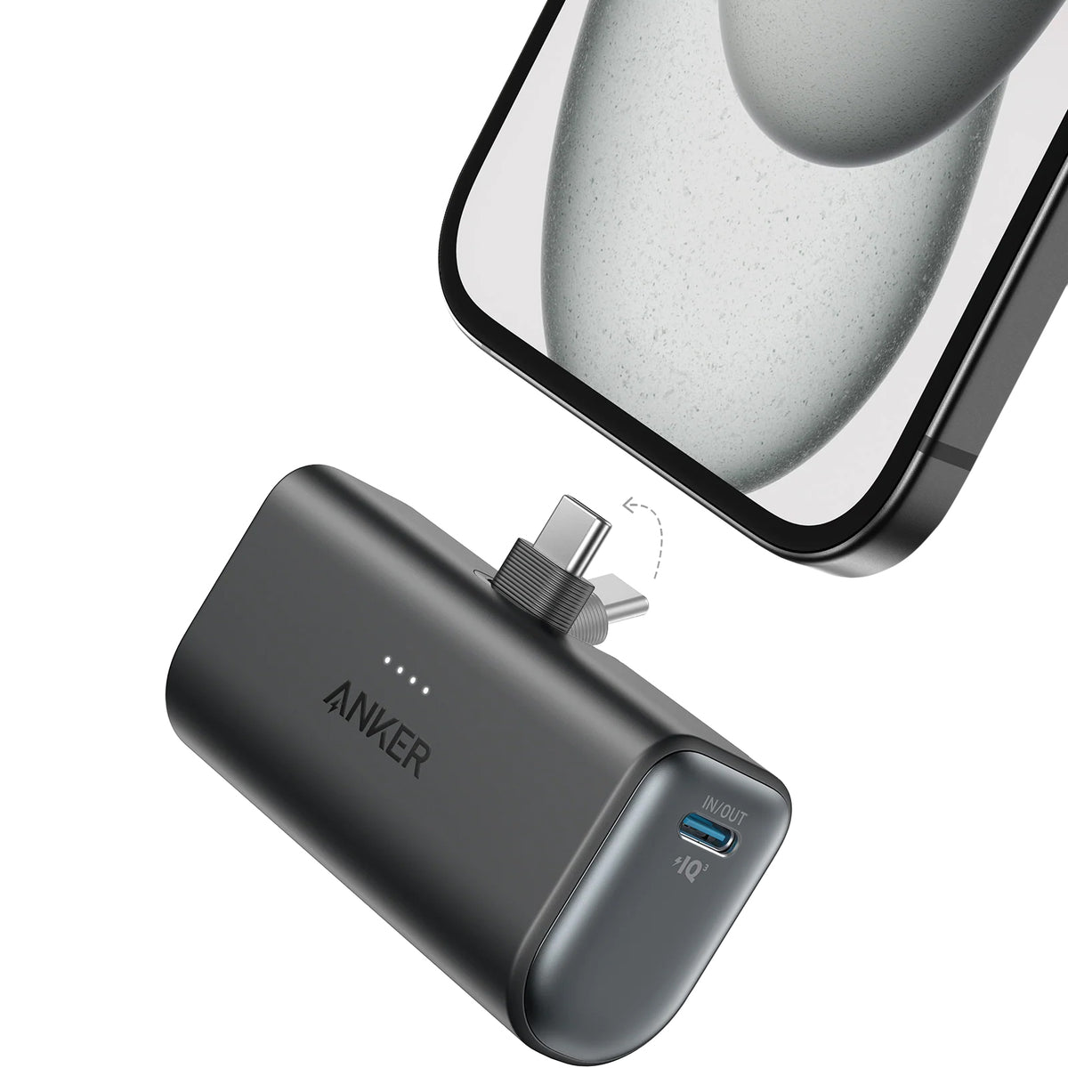 Batería Externa Anker Nano, 5000mAh, 22.5W, PD, 2 x USB-C, Negra A1653H11