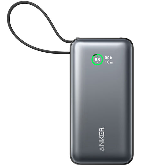 Batería externa Anker Nano, 10000mAh, 30W, QC + PD, 1 x USB-A - 2 x USB-C, Negro A1259G11