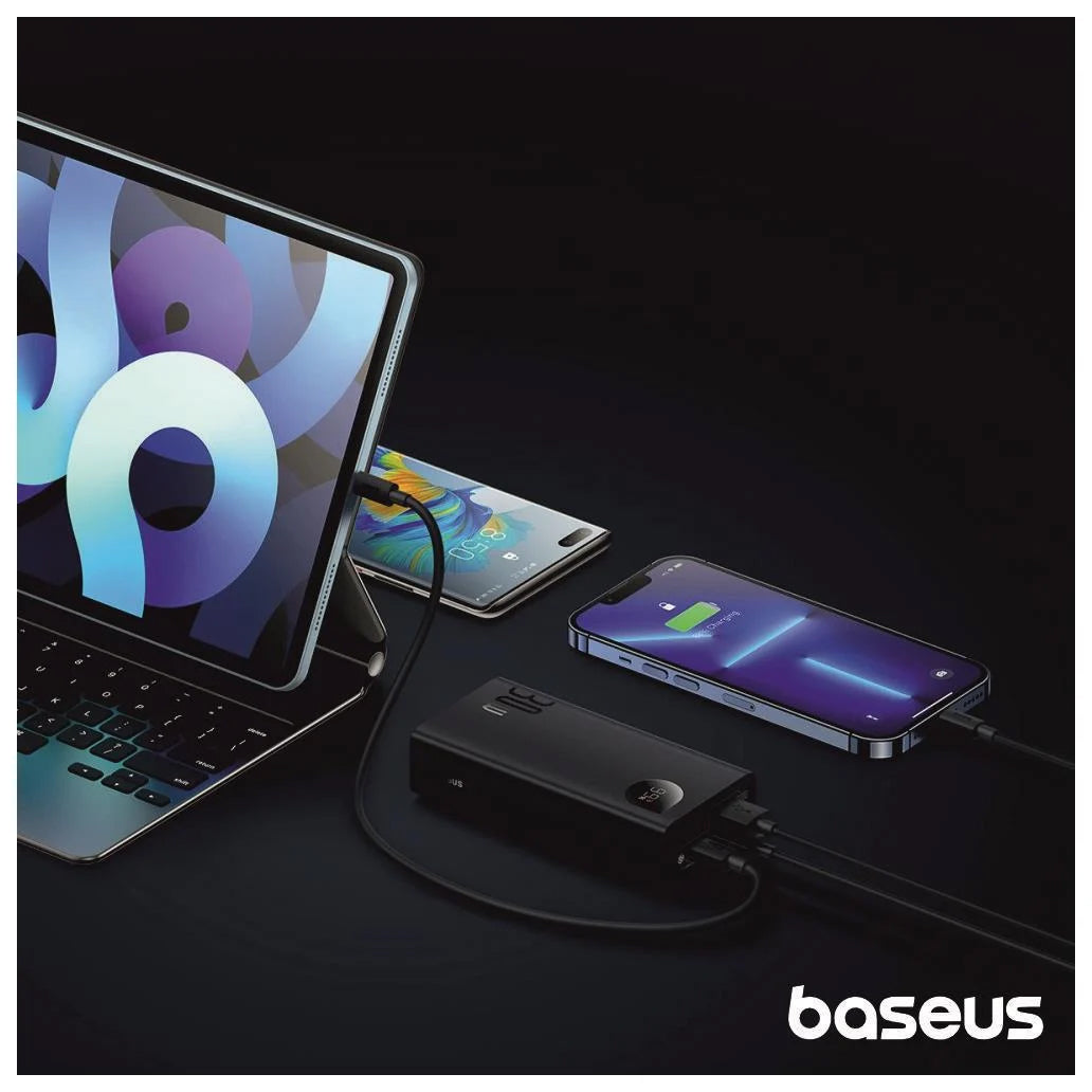 Batería Externa Baseus Adaman2, 10000mAh, 30W, QC + PD, 1 x USB-C - 2 x USB-A, Negra PPAD040101