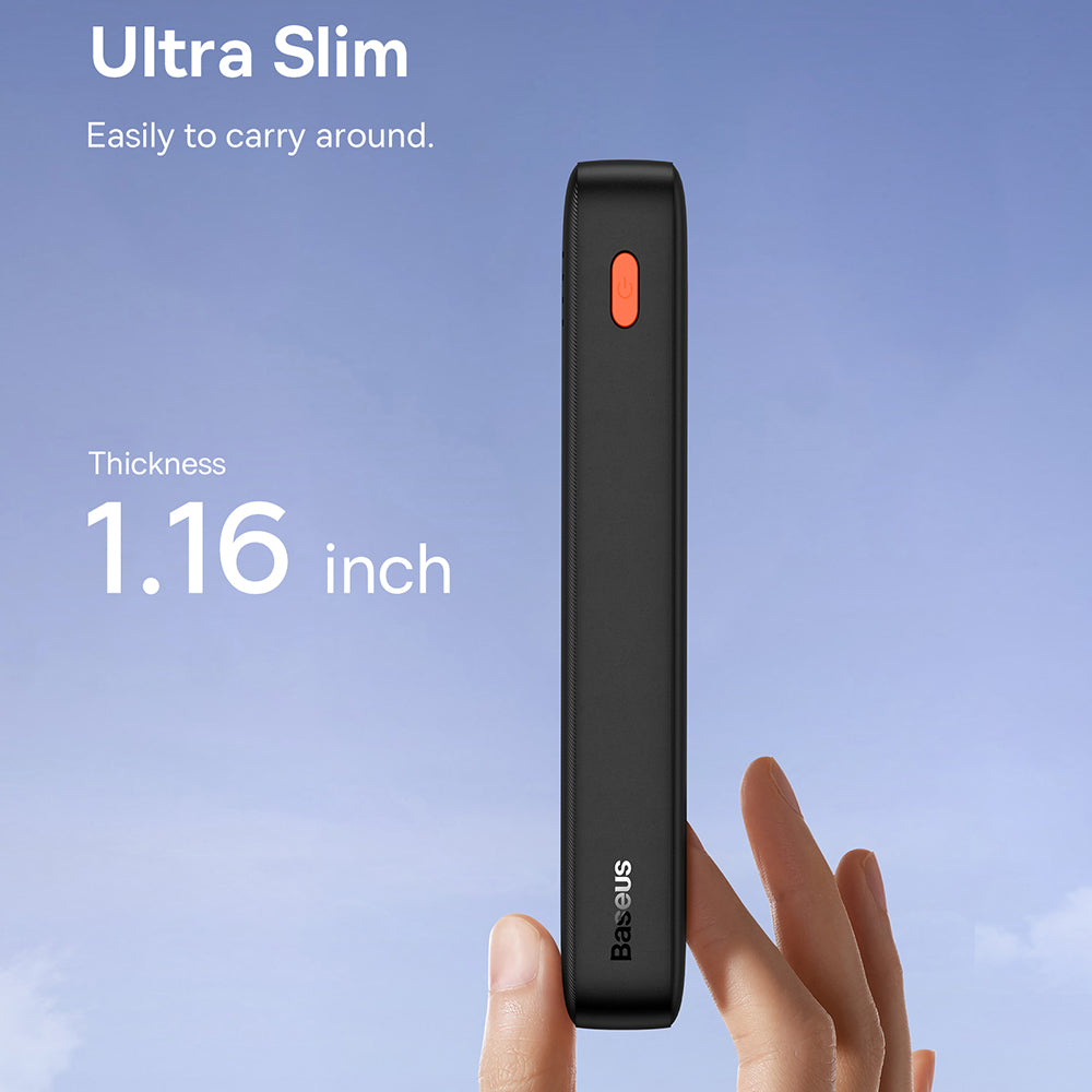 Batería Externa Baseus Airpow, 20000mAh, 20W, QC + PD, 1 x USB-A - 1 x USB-C, Negra P10022804113-00