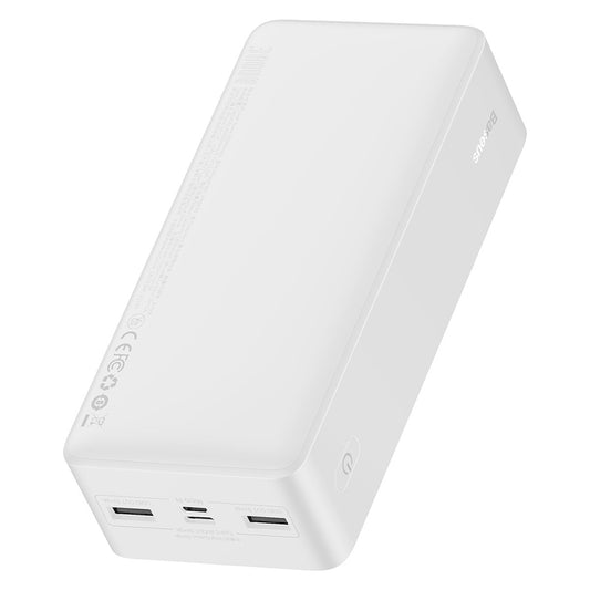 Batería Externa Baseus Bipow, 30000mAh, 15W, 1 x USB-C - 2 x USB-A, Blanca PPBD050202