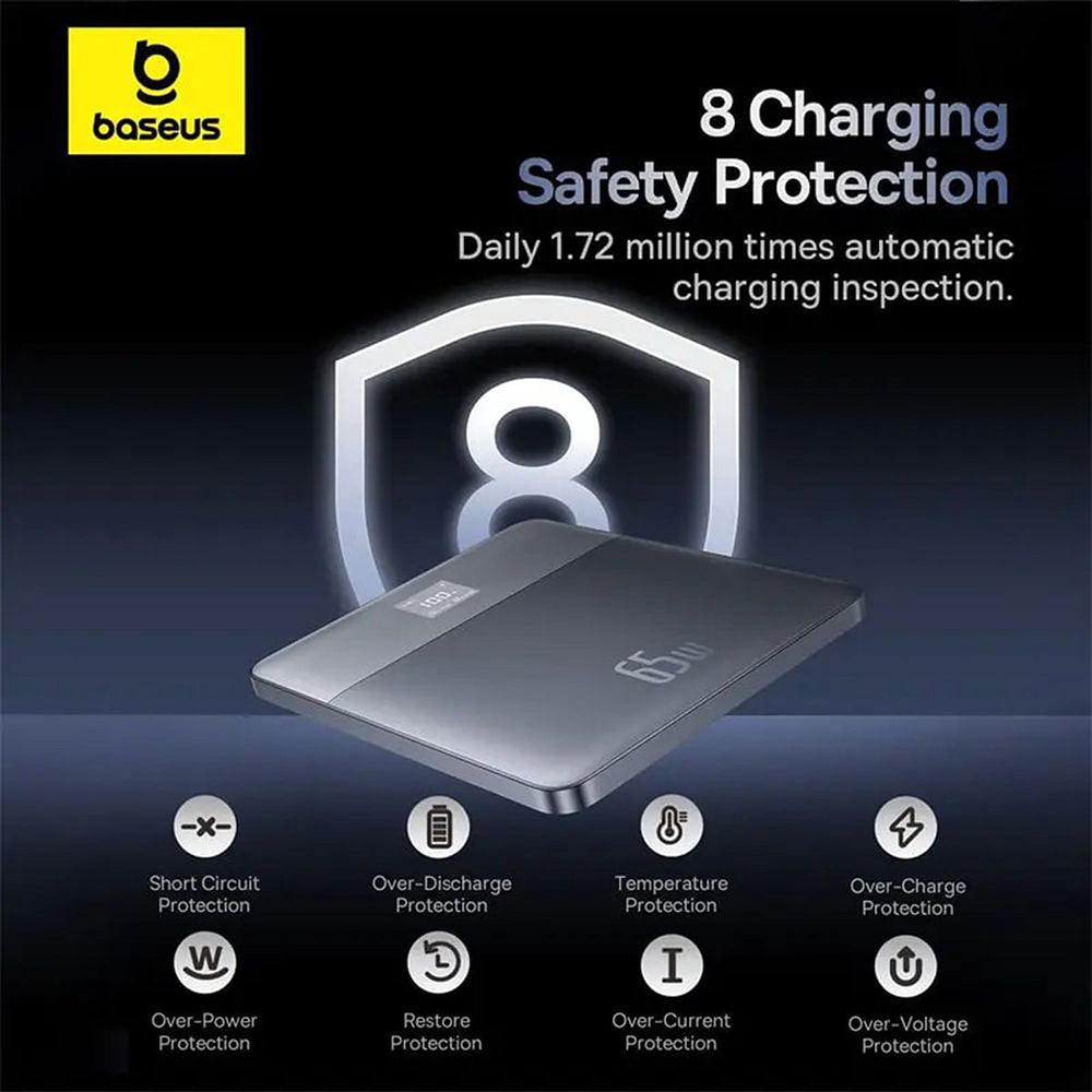 Batería Externa Baseus Blade 2, 12000mAh, 65W, PD, 2 x USB-C, Naranja P10063801733-00