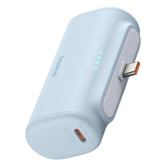 Batería Externa Baseus Compact, 5000mAh, 20W, PD, 2 x USB-C, Azul P10068306313-00