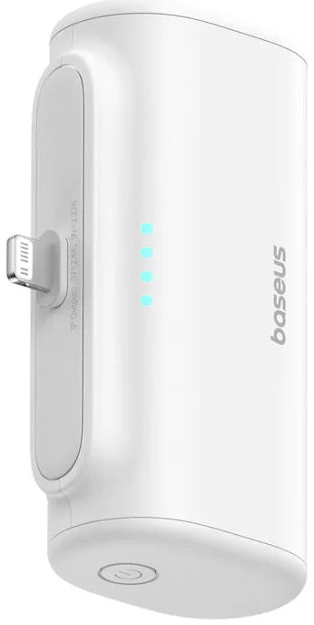 Batería Externa Baseus Compact, 5000mAh, 20W, PD, 1 x Lightning - 1 x USB-C, Blanca P10068307213-00