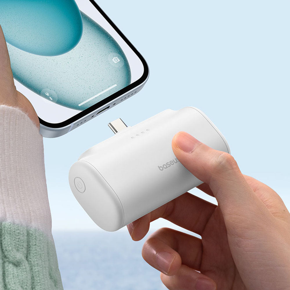 Batería Externa Baseus Compact, 5000mAh, 20W, PD, 2 x USB-C, Rosa P10068306413-00