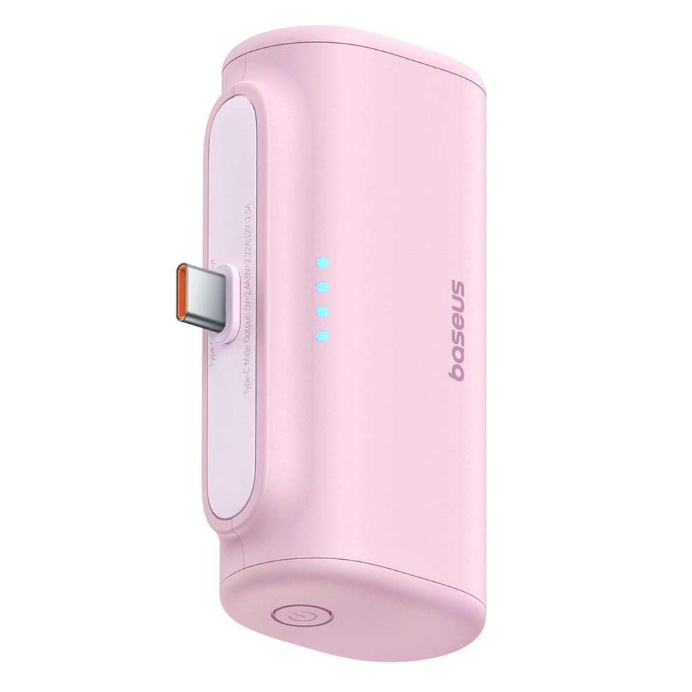 Batería Externa Baseus Compact, 5000mAh, 20W, PD, 2 x USB-C, Rosa P10068306413-00