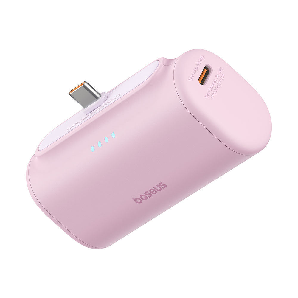 Batería Externa Baseus Compact, 5000mAh, 20W, PD, 2 x USB-C, Rosa P10068306413-00
