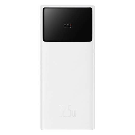 Batería Externa Baseus EnerFill FP41, 30000mAh, 22.5W, QC + PD, 1 x USB-C - 2 x USB-A, Blanca