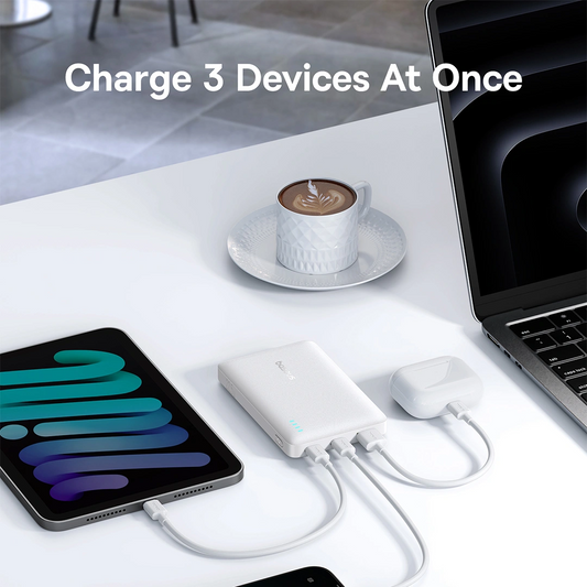 Batería Externa Baseus EnerFill FP21, 10000mAh, 22.5W, QC + PD, 1 x USB-A - 2 x USB-C, Blanca P1008210D213-00