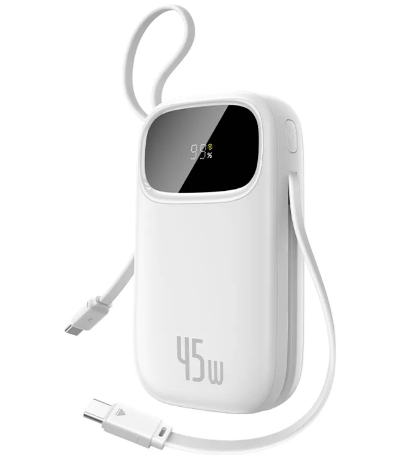 Batería Externa Baseus EnerFill FC31, 20000mAh, 45W, QC + PD, 1 x Lightning - 1 x USB-A - 2 x USB-C, Blanca P10082105213-00