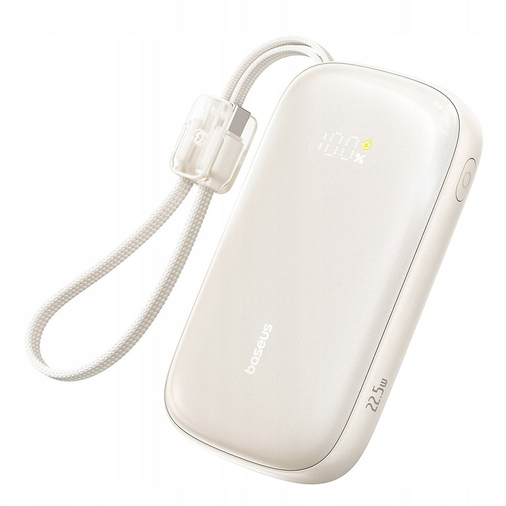 Batería Externa Baseus EnerFill FC21 Qpow 3 Ultra, 10000mAh, 22.5W, QC + PD, 1 x USB-A - 1 x USB-C, Beige E0027L01