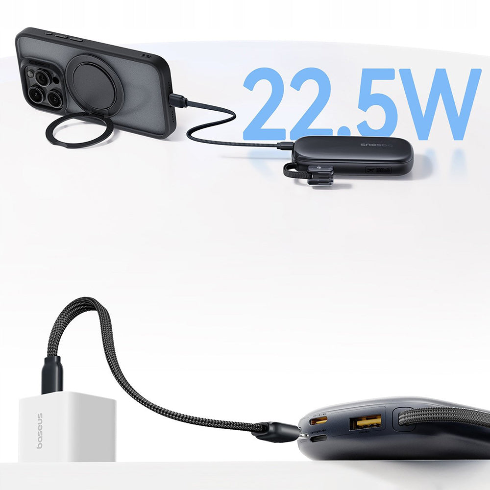 Batería Externa Baseus EnerFill FC21 Qpow 3 Ultra, 10000mAh, 22.5W, QC + PD, 1 x USB-A - 1 x USB-C, Beige E0027L01