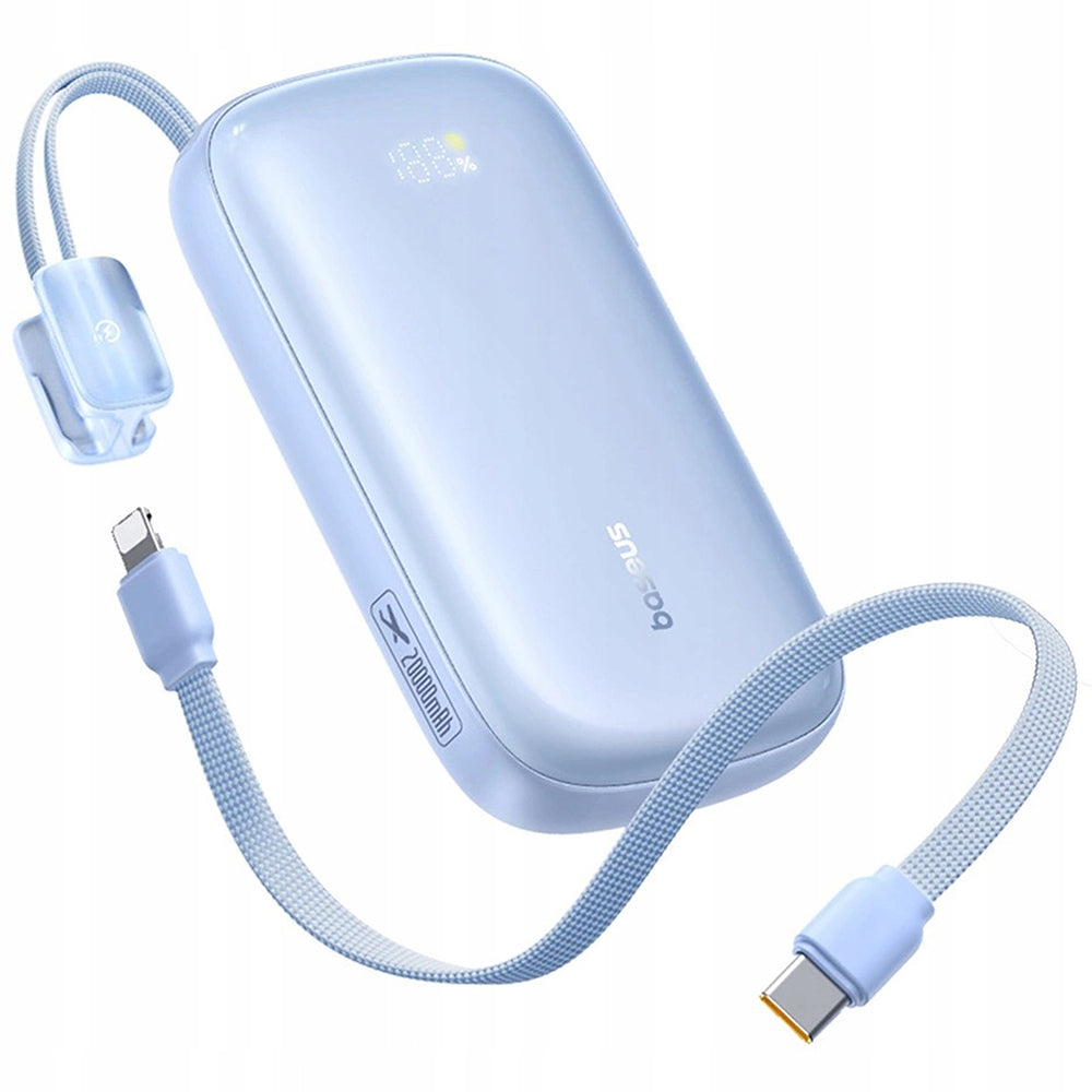Batería Externa Baseus EnerFill FC21 Qpow 3 Ultra, 20000mAh, 22.5W, QC + PD, 1 x USB-A - 1 x USB-C, Azul E0027M03