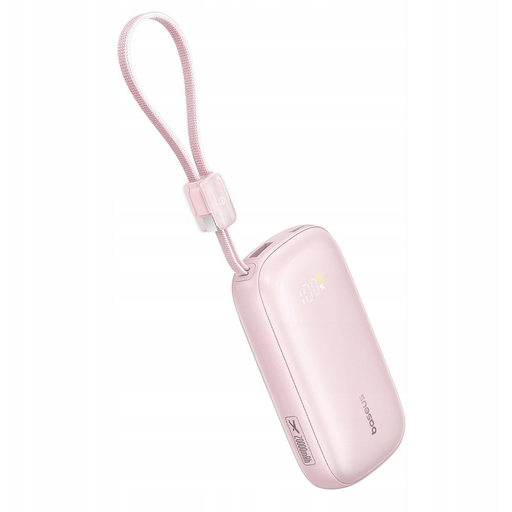 Baseus EnerFill FC21 Qpow 3 Ultra External Battery, 20000mAh, 22.5W, QC + PD, 1 x USB-A - 1 x USB-C, Pink E0027M02