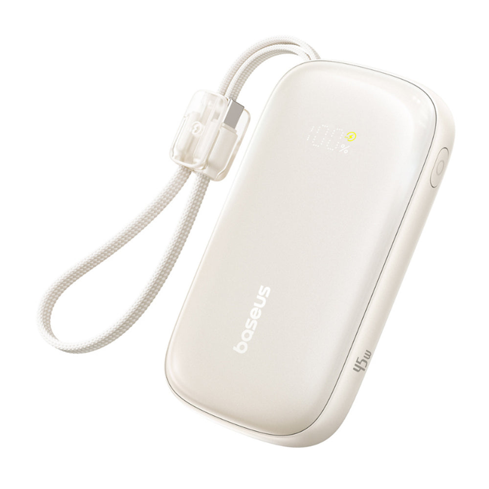 Batería Externa Baseus EnerFill FC21 Qpow 3 Ultra, 20000mAh, 45W, QC + PD, 1 x USB-A - 1 x USB-C, Beige E0027P01