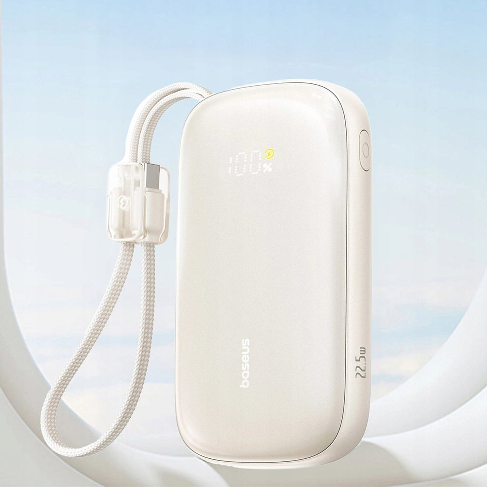 Batería Externa Baseus EnerFill FC21 Qpow 3 Ultra, 20000mAh, 45W, QC + PD, 1 x USB-A - 1 x USB-C, Beige E0027P01