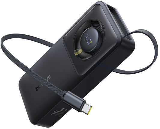 Batería Externa Baseus OS Free2Pull, 10000mAh, 30W, PD, 2 x USB-C, Negra P10073701123-00