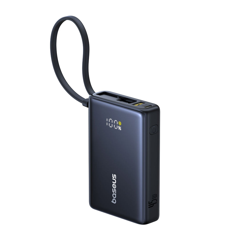 Batería Externa Baseus PicoGo, 10000mAh, 45W, QC + PD, 1 x USB-A - 2 x USB-C, Negra P10076803123-00