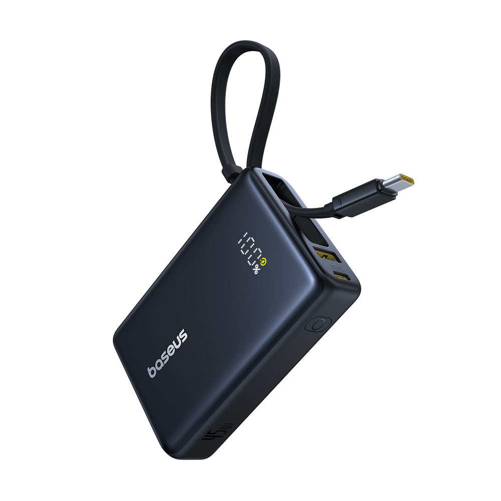 Batería Externa Baseus PicoGo, 10000mAh, 45W, QC + PD, 1 x USB-A - 2 x USB-C, Negra P10076803123-00