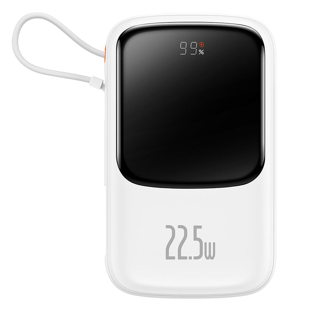 Batería Externa Baseus Qpow Pro, 10000mAh, 22.5W, QC + PD, 1 x USB-A - 2 x USB-C, Blanca PPQD020102