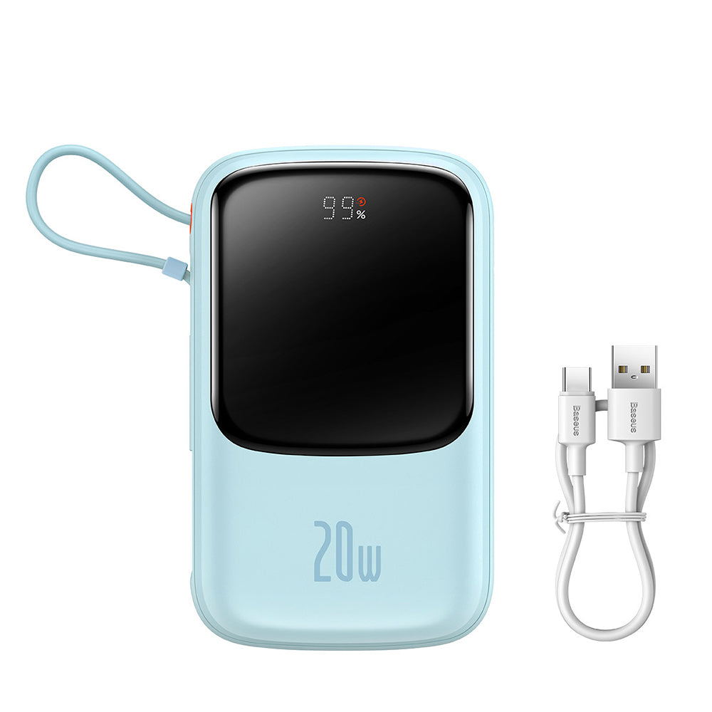 Batería Externa Baseus Qpow Pro, 20000mAh, 20W, QC + PD, 1 x Lightning - 1 x USB-A - 1 x USB-C, Azul PPQD030003