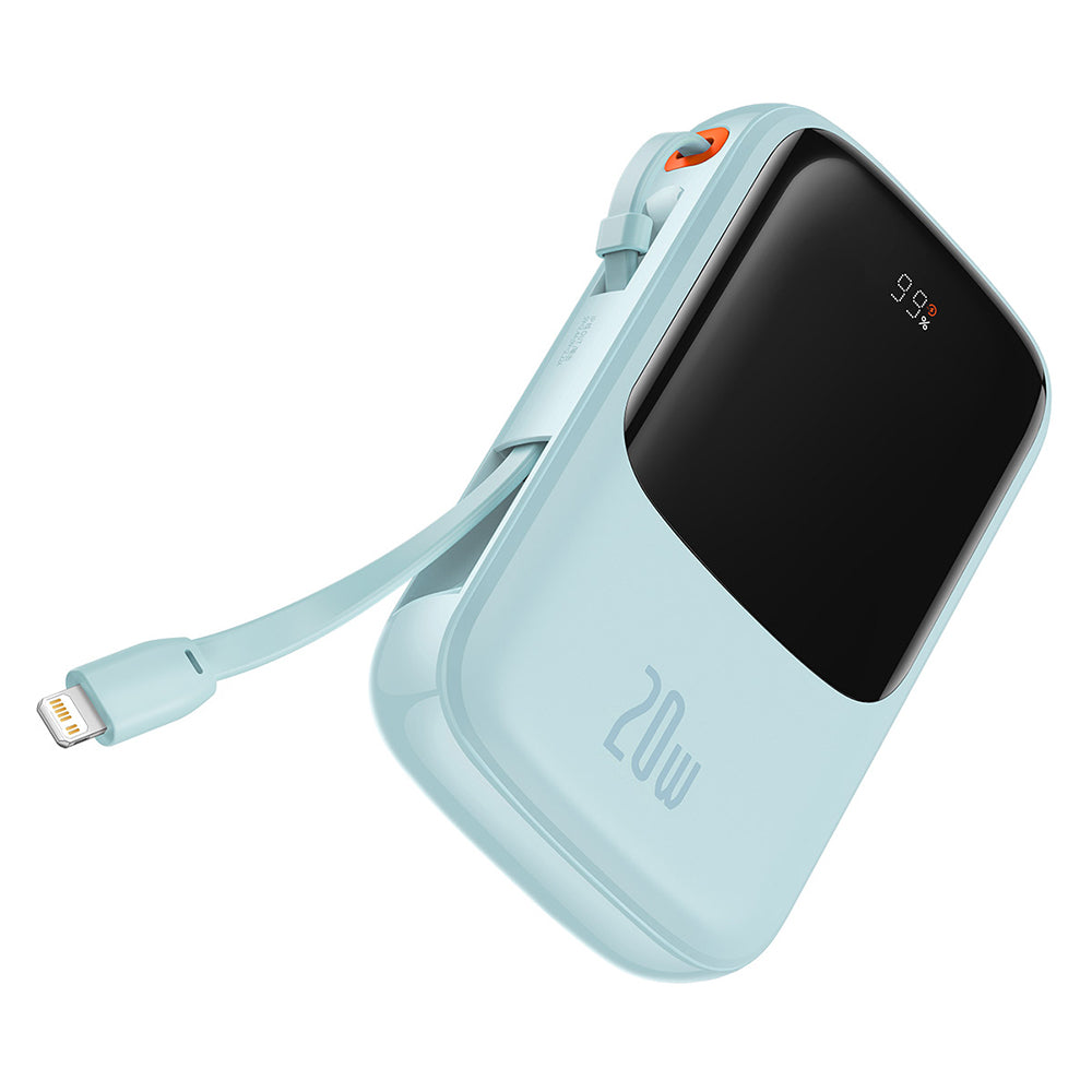 Batería Externa Baseus Qpow Pro, 20000mAh, 20W, QC + PD, 1 x Lightning - 1 x USB-A - 1 x USB-C, Azul PPQD030003