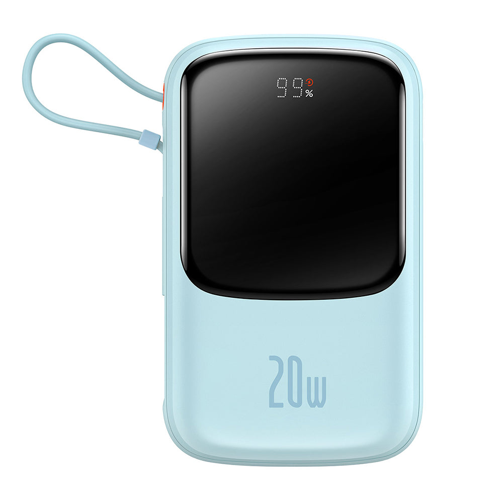 Batería Externa Baseus Qpow Pro, 20000mAh, 20W, QC + PD, 1 x Lightning - 1 x USB-A - 1 x USB-C, Azul PPQD030003
