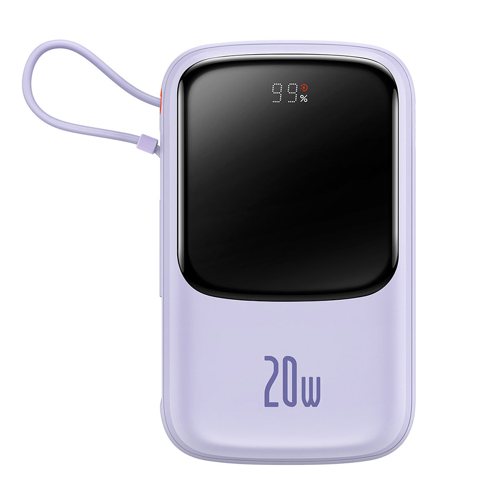Batería Externa Baseus Qpow Pro, 20000mAh, 20W, QC + PD, 1 x Lightning - 1 x USB-A - 1 x USB-C, Morado PPQD030005
