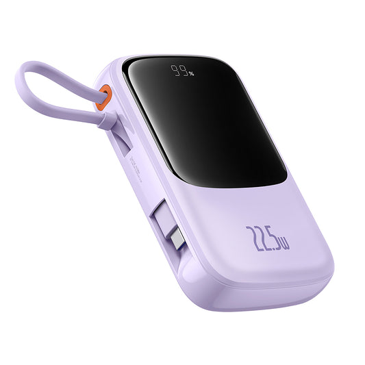 Batería Externa Baseus Qpow Pro+, 10000mAh, 22.5W, QC + PD, 1 x USB-A - 2 x USB-C, Morado P10067101513-00
