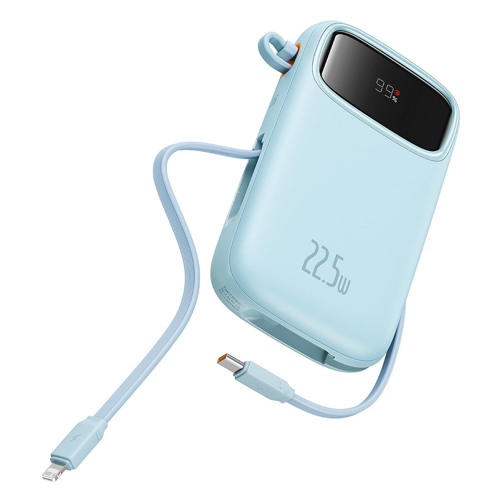 Batería Externa Baseus Qpow Pro+, 20000mAh, 22.5W, QC + PD, 1 x Lightning - 1 x USB-A - 2 x USB-C, Azul P10055002313-00