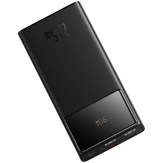 Batería externa Baseus Star Lord, 10000mAh, 22.5W, QC + PD, 1 x USB-C - 2 x USB-A, Negro PPXJ100001