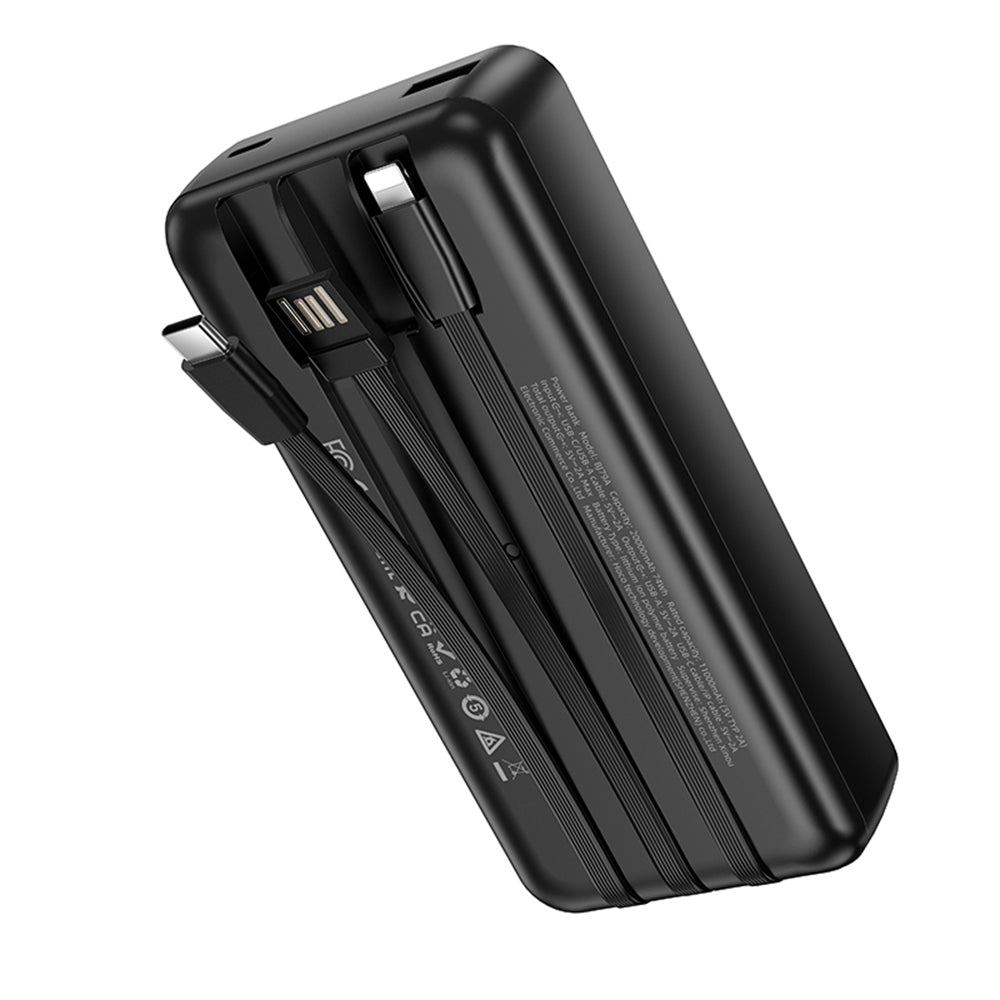Batería Externa Borofone BJ79 Clever, 20000mAh, 10W, 1 x Lightning - 1 x USB-A - 1 x USB-C, Negra