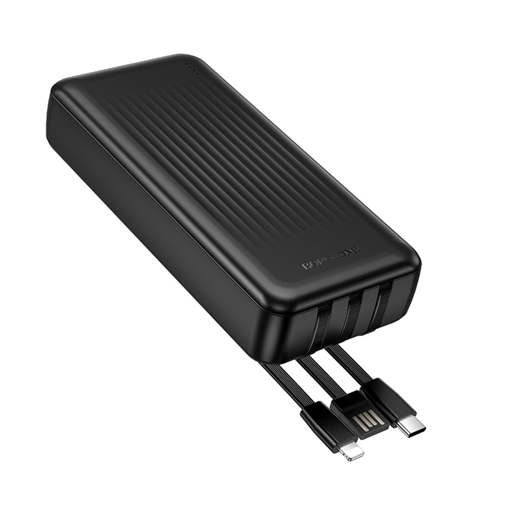 Batería Externa Borofone BJ79 Clever, 20000mAh, 10W, 1 x Lightning - 1 x USB-A - 1 x USB-C, Negra