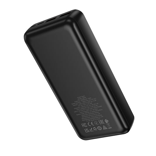 Batería Externa Borofone BJ80A Clever, 20000mAh, 22.5W, QC + PD, 1 x USB-C - 2 x USB-A, Negra