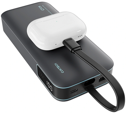 Batería Externa Cuktech LPB200N, 20000mAh, 40W, QC + PD, 1 x USB-A - 2 x USB-C, Negra