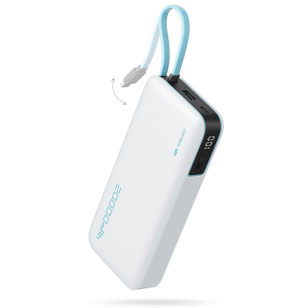 Batería Externa Cuktech LPB200N, 20000mAh, 45W, QC + PD, 1 x USB-A - 2 x USB-C, Blanca CUKP200NGLLG