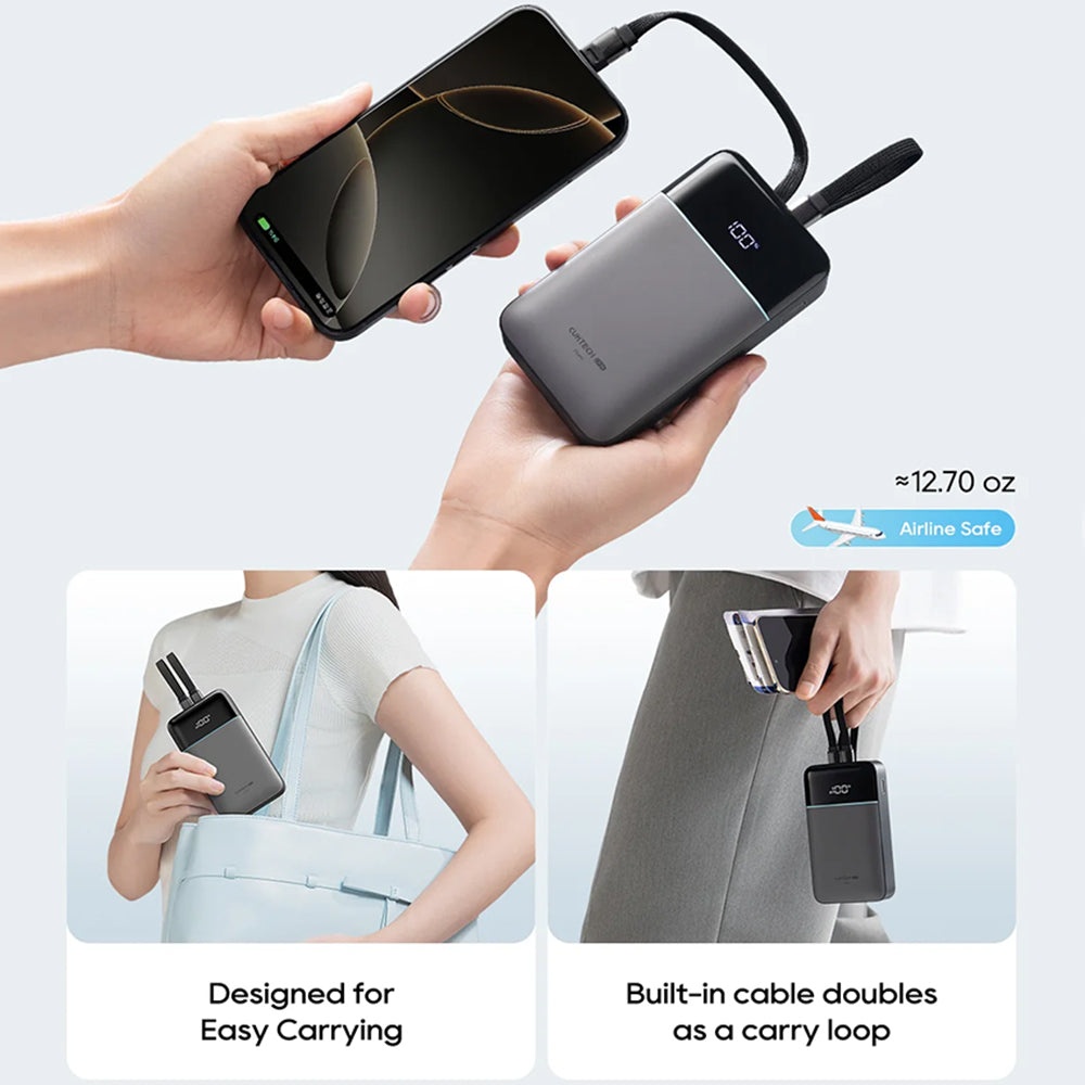 Batería Externa Cuktech LPB200NL, 20000mAh, 40W, QC + PD, 1 x Lightning - 1 x USB-A - 2 x USB-C, Gris CKB200NLGLGY