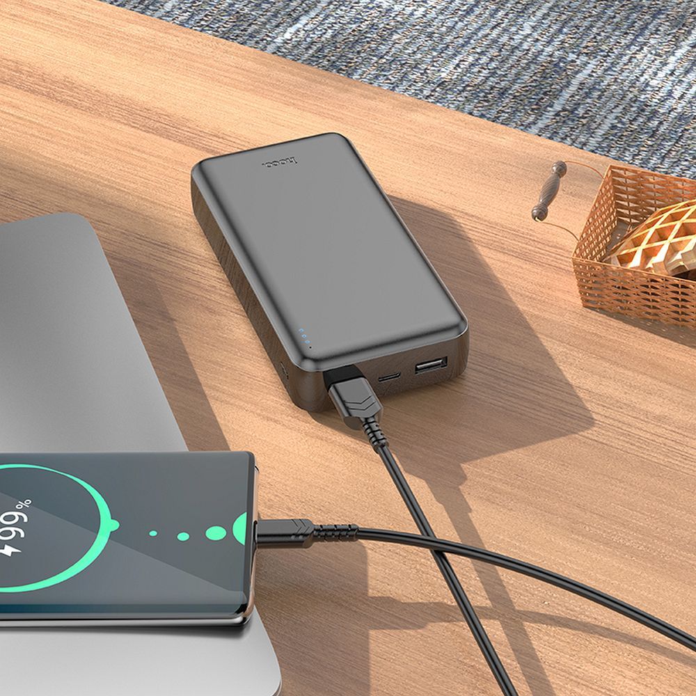 Batería Externa HOCO J100A, 20000mAh, 10W, 2 x USB-A, Negra