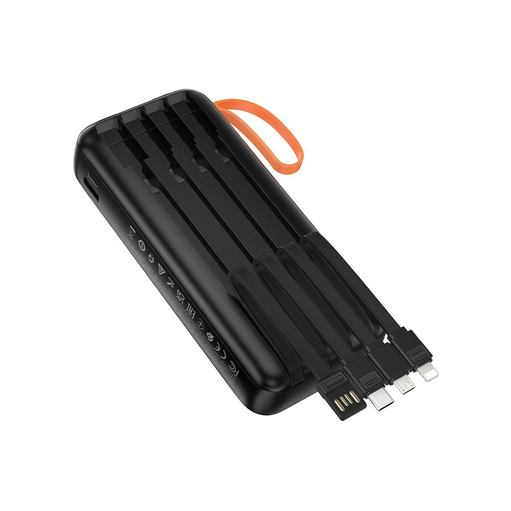 Batería Externa HOCO J151A, 20000mAh, 10W, 1 x Lightning - 1 x microUSB - 1 x USB-A - 1 x USB-C, Negra