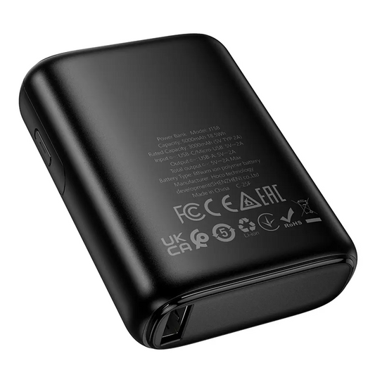 Batería Externa HOCO J158, 5000mAh, 10W, 1 x USB-A, Negra