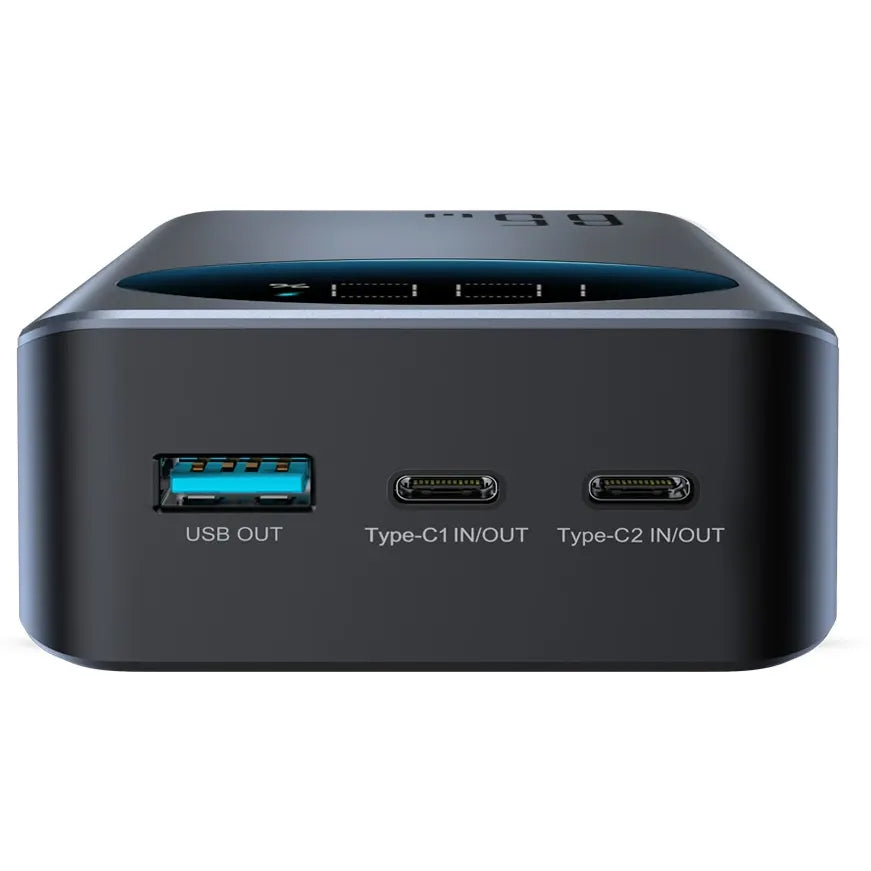 Batería Externa Joyroom JR-PBF05, 30000mAh, 65W, QC + PD, 1 x USB-A - 2 x USB-C, Negra