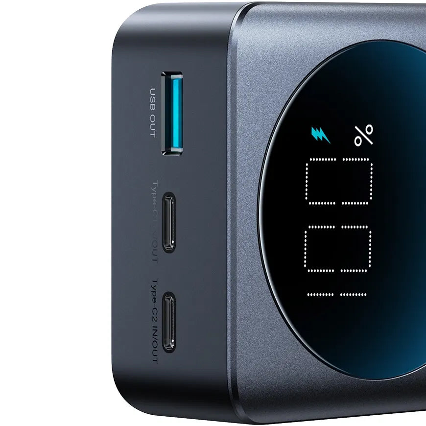 Batería Externa Joyroom JR-PBF05, 30000mAh, 65W, QC + PD, 1 x USB-A - 2 x USB-C, Negra