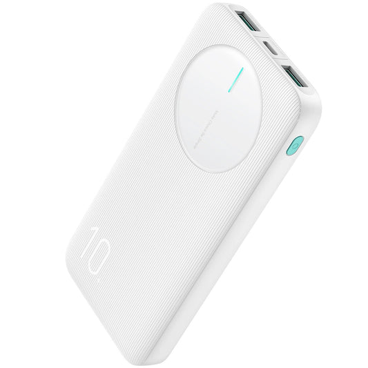 Batería Externa Joyroom JR-PBF12, 10000mAh, 12W, 1 x USB-C - 2 x USB-A, Blanca