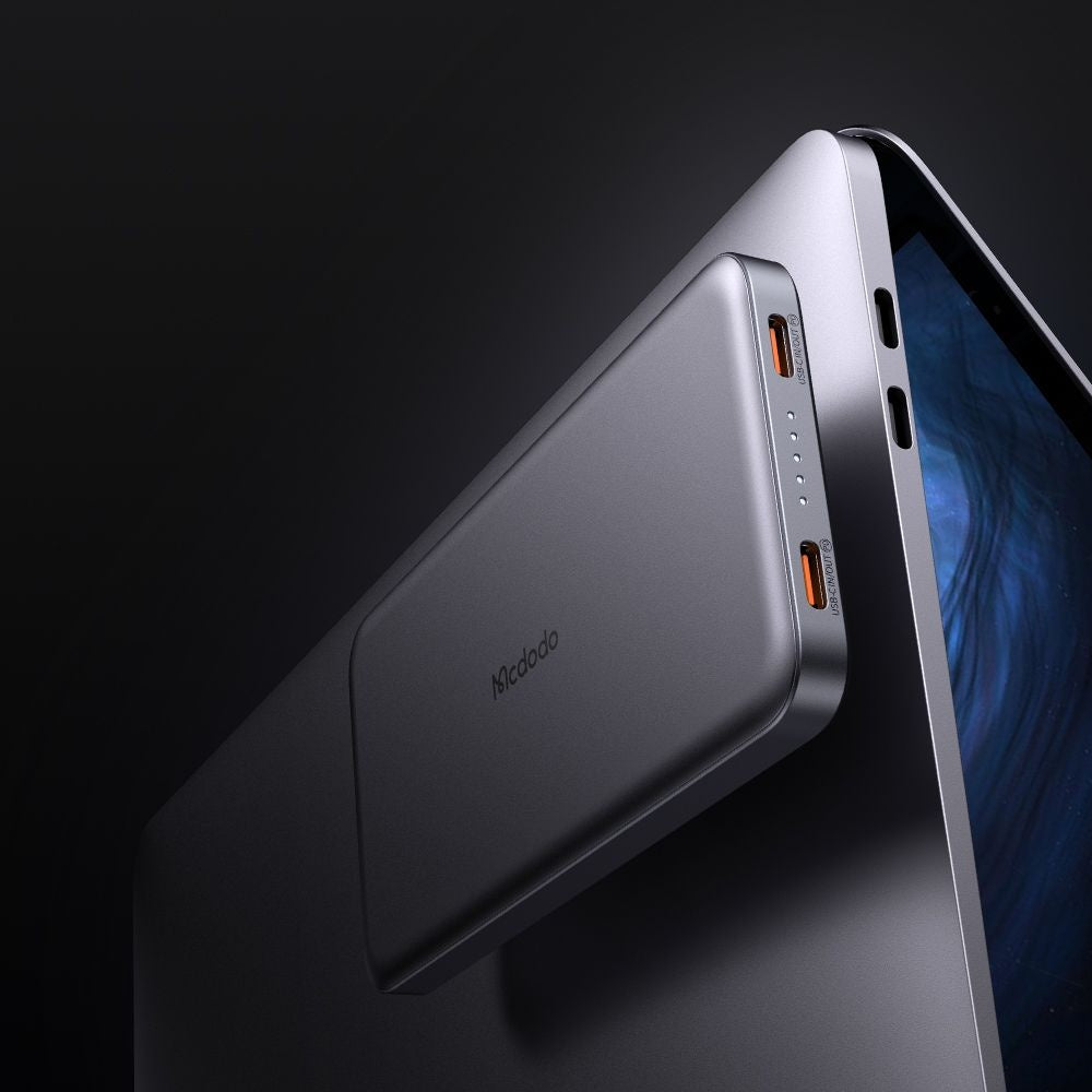 Batería Externa Inalámbrica McDodo MC-3781 Meta, 10000mAh, 20W, PD + FQI, 1 x QI - 2 x USB-C, Negra