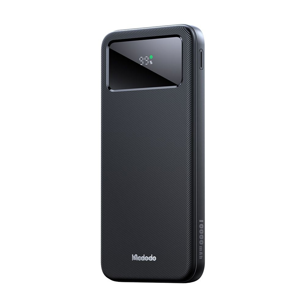 Batería Externa McDodo MC-4220, 10000mAh, 22.5W, QC + PD, 2 x USB-A - 1 x USB-C, Negra.