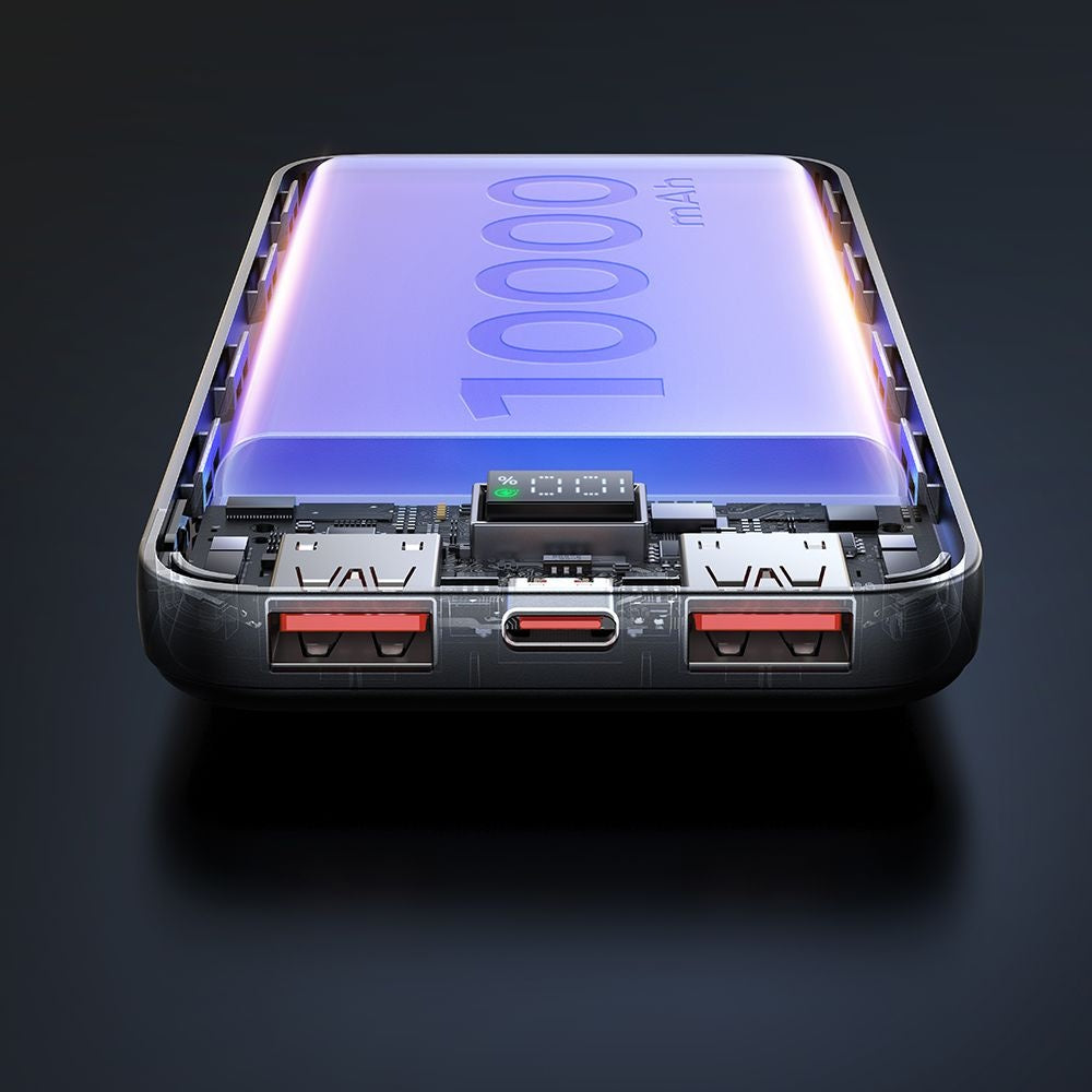 Batería Externa McDodo MC-4220, 10000mAh, 22.5W, QC + PD, 2 x USB-A - 1 x USB-C, Negra.