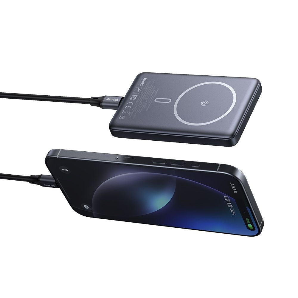 Batería Externa Inalámbrica McDodo MC-4651 Meta, 10000mAh, 20W, PD + FQI, 1 x QI - 1 x USB-C, Negra